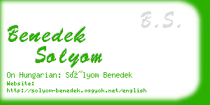 benedek solyom business card